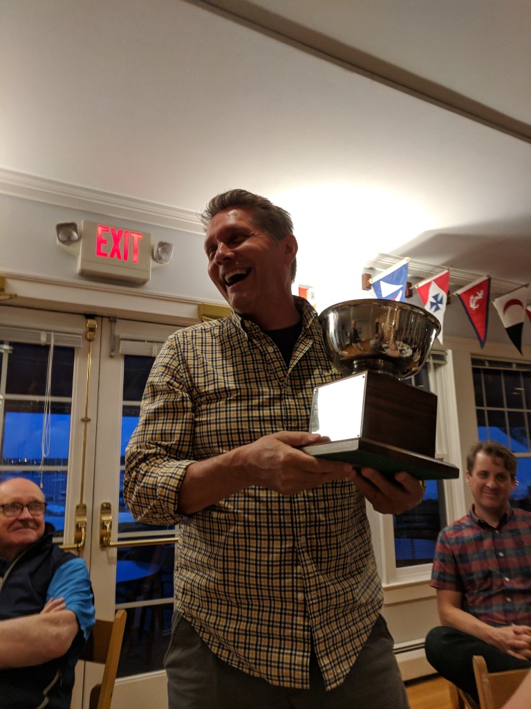 Bob C. holds his award of the Browne Award