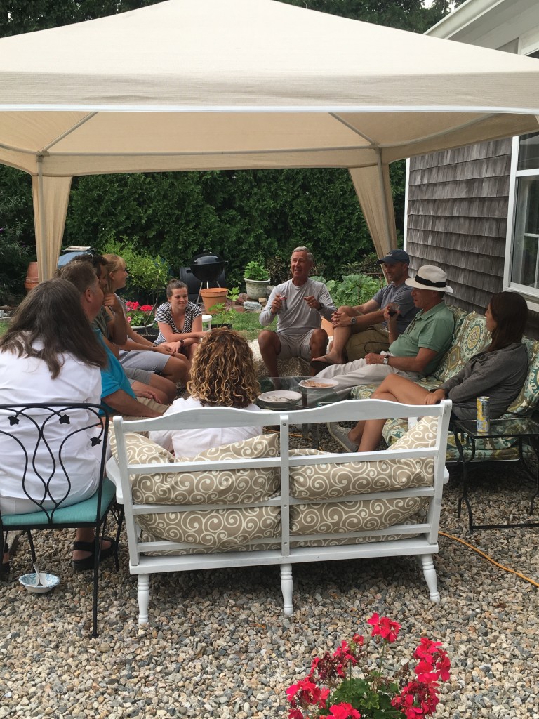 Gathering at Lou's patio