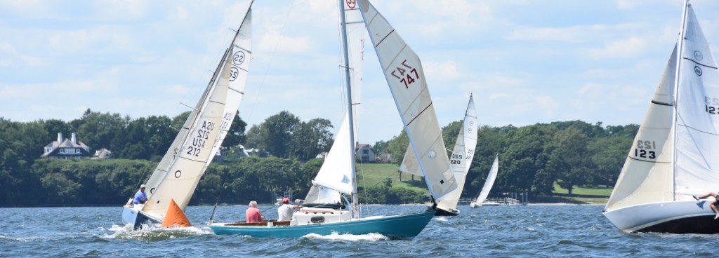 Rounding the windward mark heading downwind